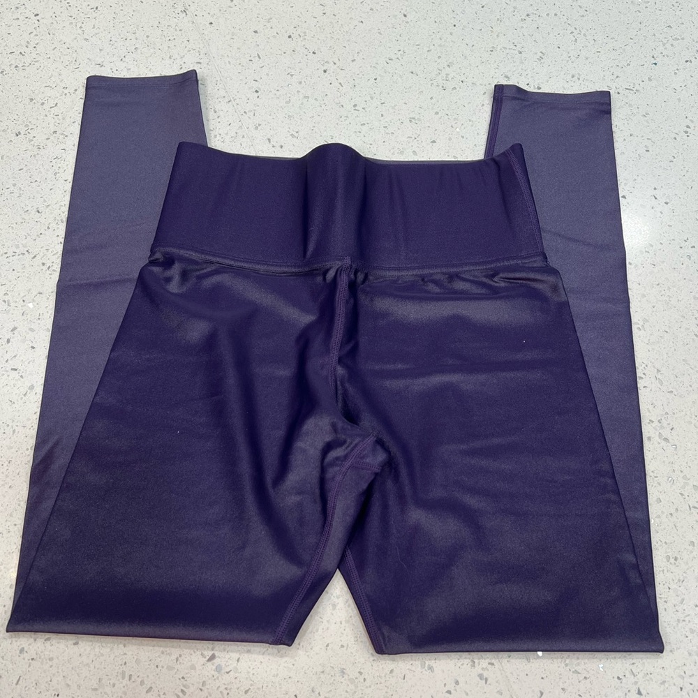 Carbon 38 purple high shine metallic leggings